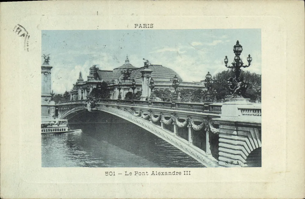 Paris — O Pont Alexandre III — S.R.A. n° 501 - Frente