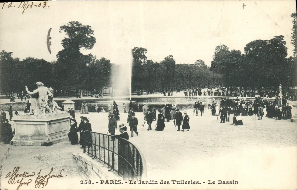 PARIS - Der Tuileries-Garten - Der Bassin — Affection J. J. F. n°258 - Vorderseite
