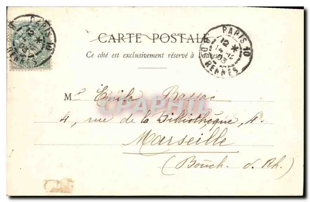 PARIS - Der Tuileries-Garten - Der Bassin — Affection J. J. F. n°258 - Rückseite