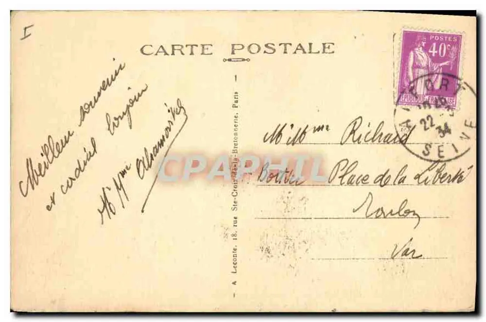 Paris — Arco do Triunfo - Verso