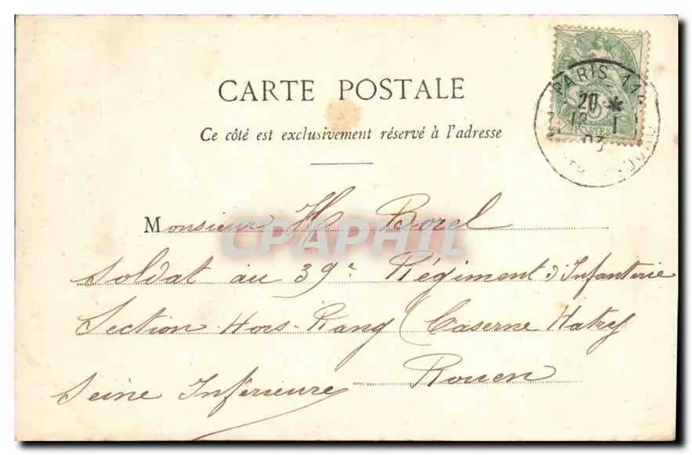 PARIS - Ein Eckchen des Parc Montsouris — Gedenkmonument und felsige Einfahrt — Verlag P. J. FURY, n° 240 - Rückseite