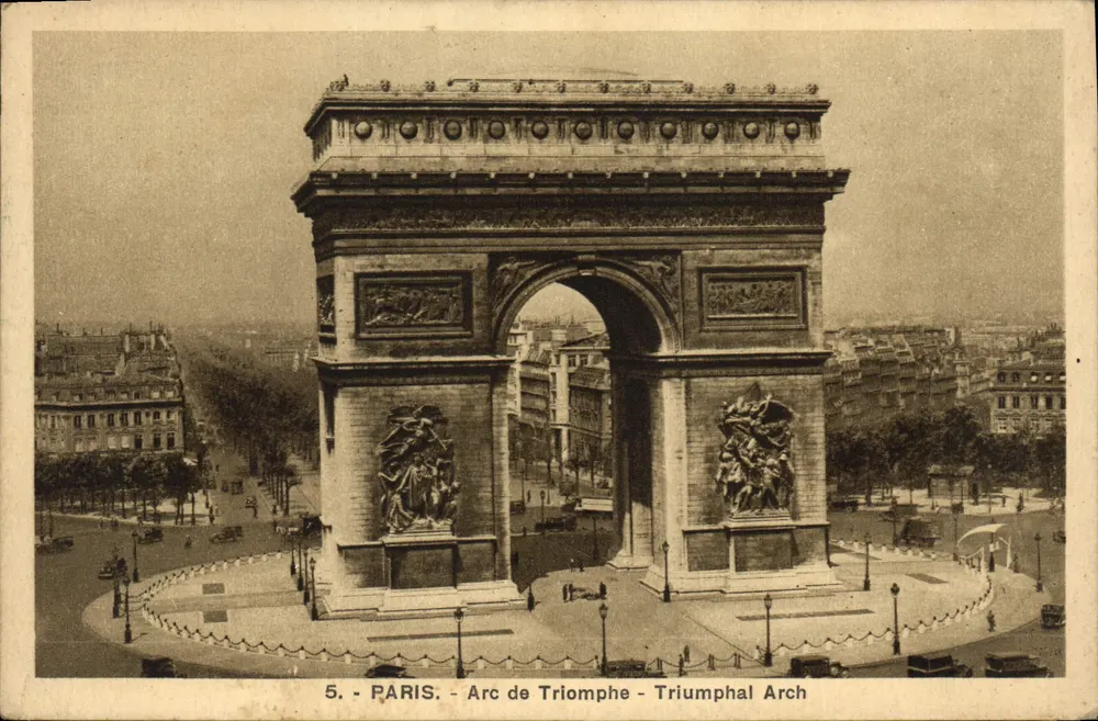 Paris - Arco do Triunfo - Arco Triunfal — editor A. Leconte, n°5 - Frente
