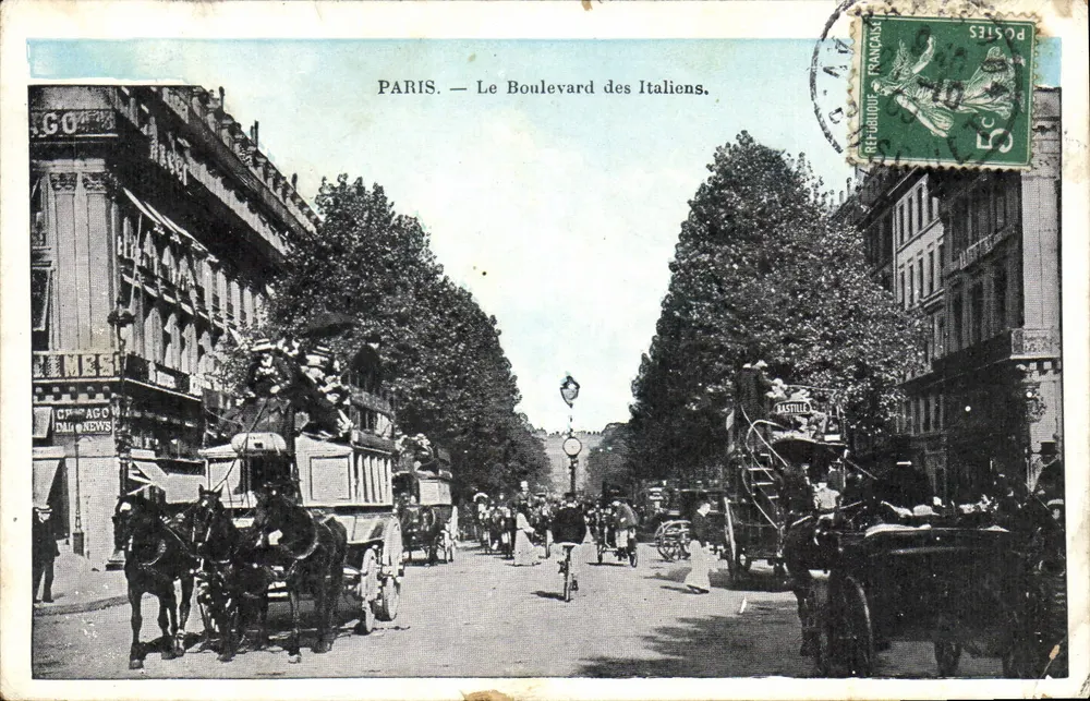 PARIS — El Boulevard des Italiens — editor J.C. PARIS - Anverso