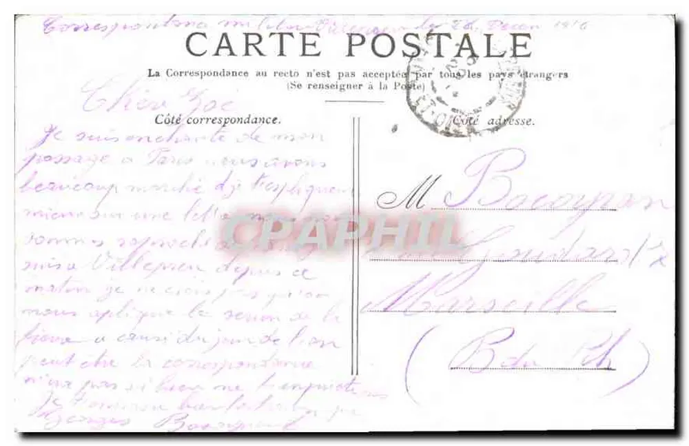 Paris — A Estátua da República — Editor Graphil - Verso