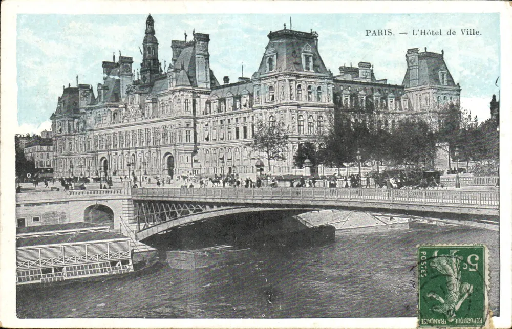 Paris — O Hôtel de Ville — editor J.C. Paris - Frente