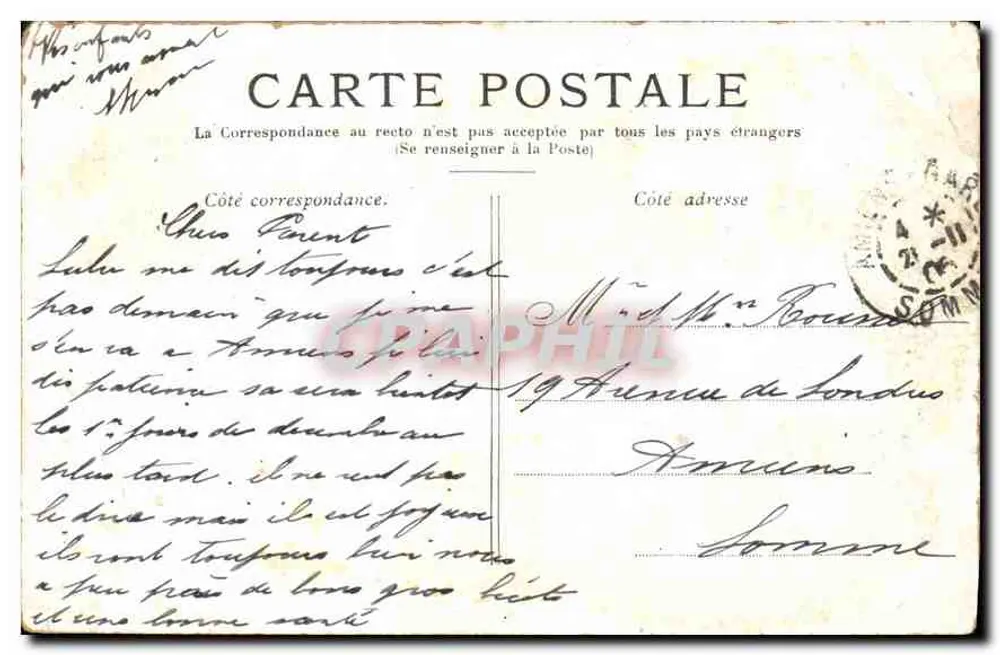 Paris — Palácio Real — Editor não identificado, número de série não visível - Verso