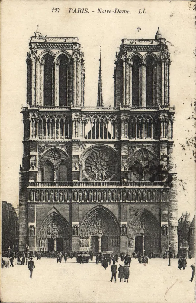 Paris - Notre-Dame — vista da fachada — LL, n°127 - Frente