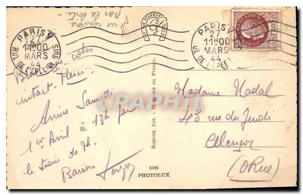 Paris — Praça da Madeleine — Grandes Boulevards — Photolux 1009 - Verso