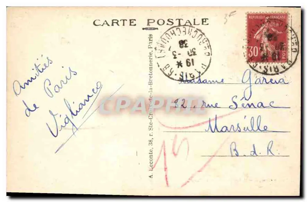 Les Invalides — Paris — Maison Blanc, 11 e 13 Rue des Archives — editor A L - Verso