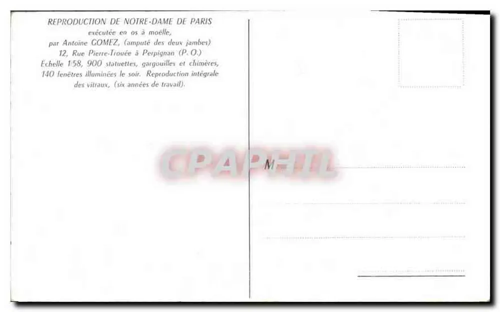 Notre Dame de Paris — Centenar 1163-1963 — Graphphil - Rückseite