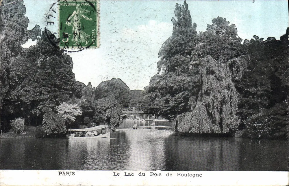 Der See des Bois de Boulogne — Paris — unbekannter Verlag, Seriennummer nicht sichtbar - Vorderseite