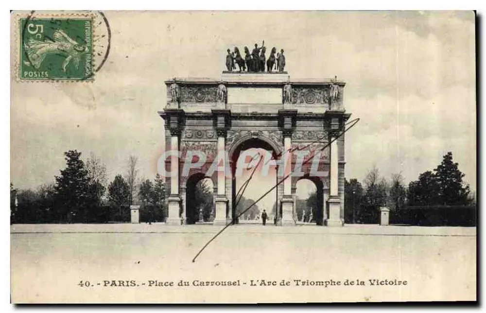 Paris - Place du Carrousel - Der Arc de Triomphe de la Victoire — Verlag POSIES, Nr. 40 - Vorderseite