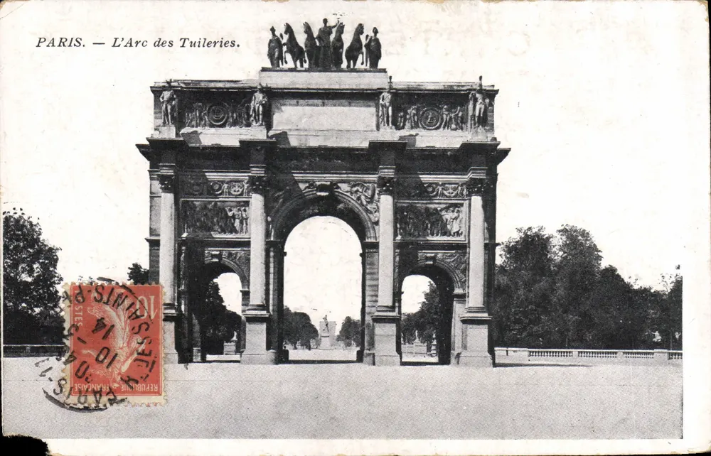 Paris — O Arco das Tuileries — Editor desconhecido, número de série não visível - Frente