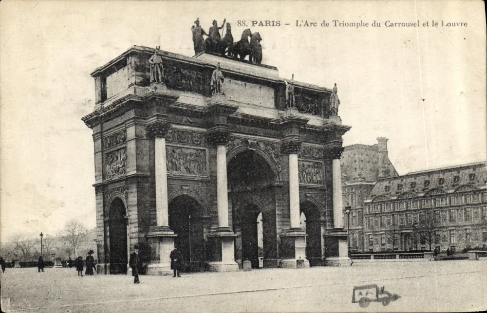 Paris — Der Arc de Triomphe du Carrousel und das Louvre — anonymer Verlag, Nr. 88 - Vorderseite