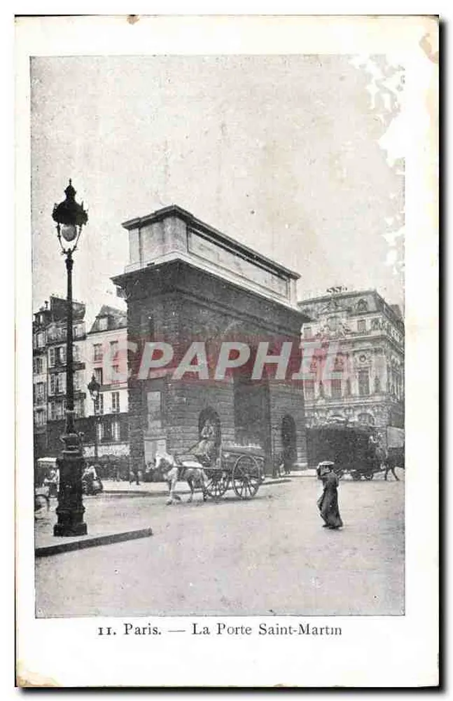 Paris — A Porta Saint-Martin — coleção do Petit Parisien, N° 11 - Frente