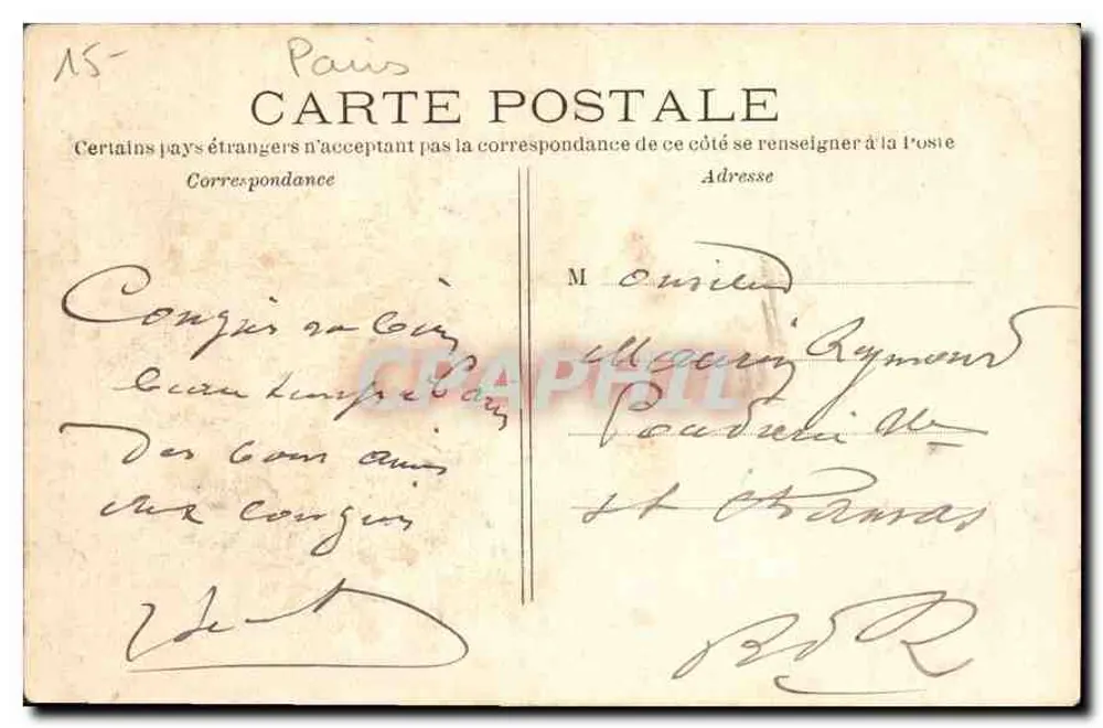 Paris — O Palácio do Senado — C.M. n°283 - Verso