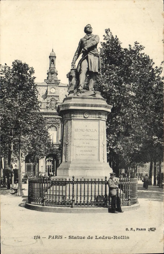 Estátua de Ledru-Rollin — Paris — B. F., Paris, n° 114 - Frente
