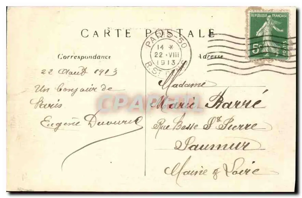 Paris (6e arrondissement) — A Avenida de l'Observatoire — editor desconhecido, n° 427 - Verso