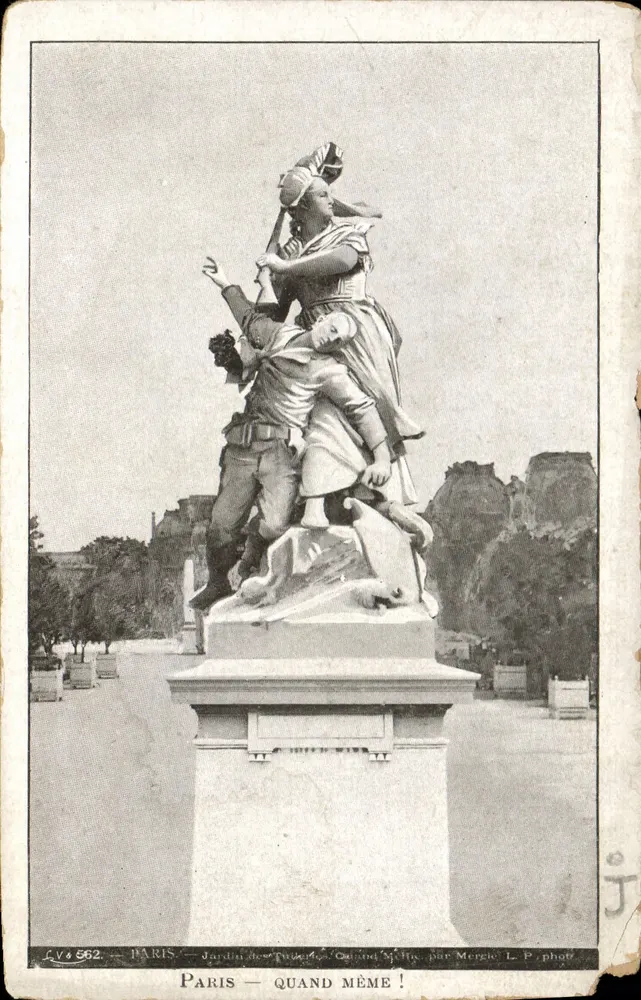Paris — Jardim das Tuileries — Monumento 'Quand Même !' — por Mercié, L.-P. fot. - Frente
