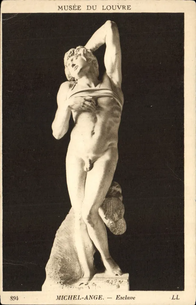 Museu do Louvre — Estátua do Escravo de Michel-Ange — Editor LL, n° 894 - Frente