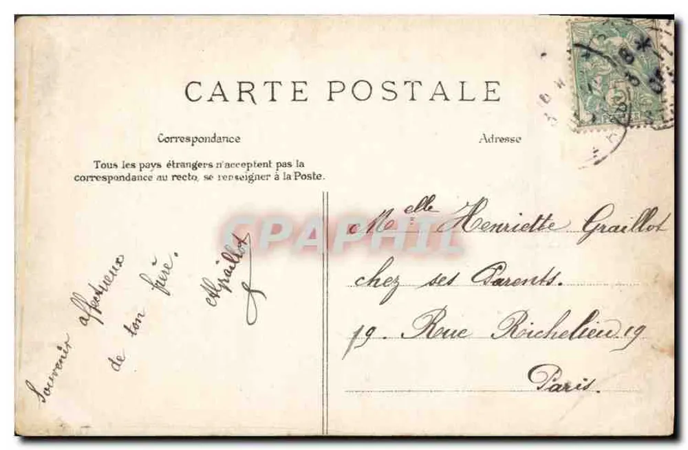 Paris — Estátua de Strasbourg — C. L. C. n°214 - Verso