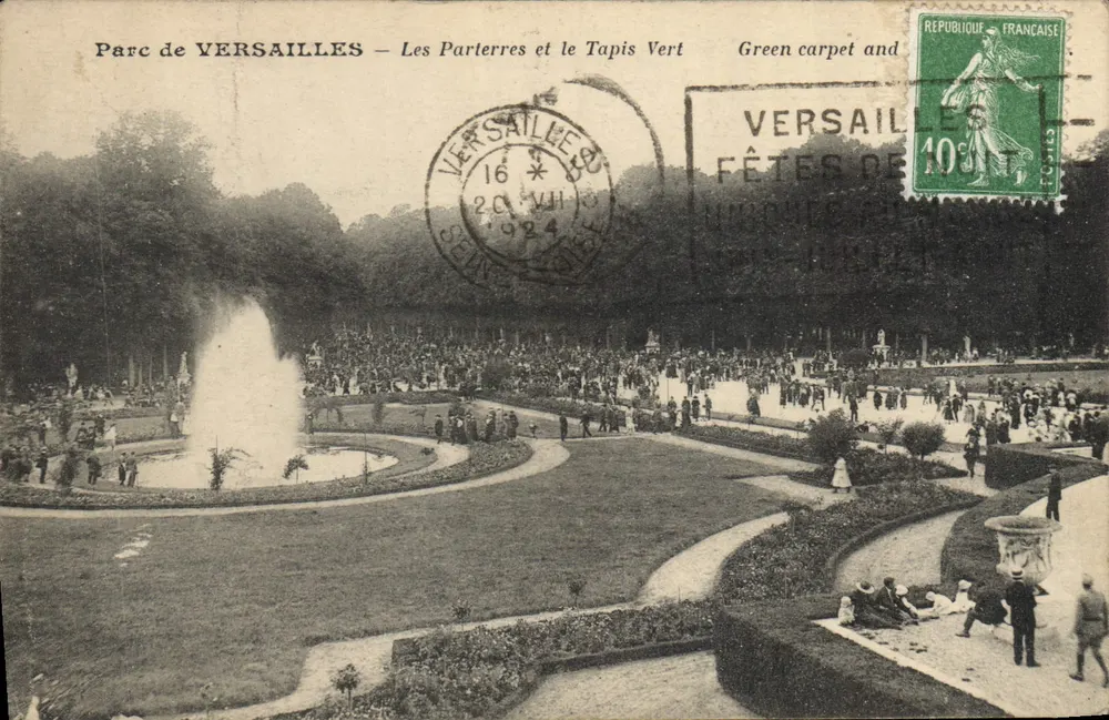 Parque de VERSAILLES — Os Parterres e o Tapete Verde — L. Ragon, fototipista - Frente