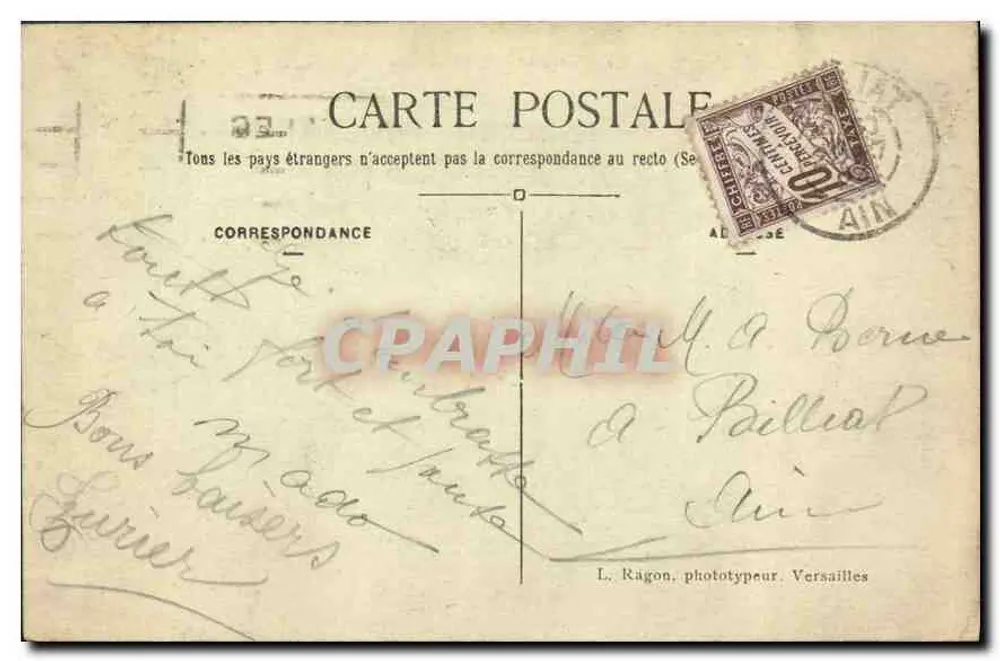 Parque de VERSAILLES — Os Parterres e o Tapete Verde — L. Ragon, fototipista - Verso