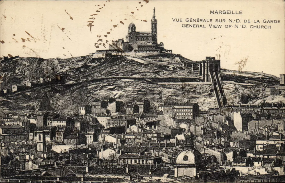 Marseille — Allgemeiner Blick über N.-D. de la Garde — unbekannter Verlag, Seriennummer nicht sichtbar - Vorderseite