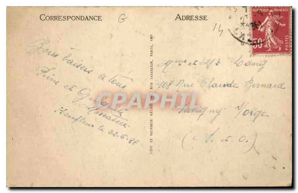 Honfleur — Notre-Dame de Grâce — LL - Verso