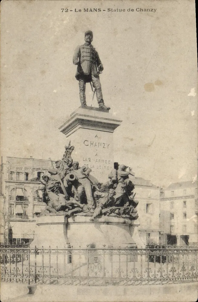 Le Mans - Estátua de Chanzy — editor anônimo, n° 72 - Frente