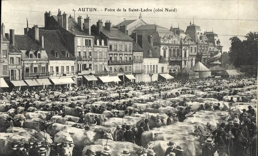 Autun - Jahrmarkt der heiligen Ladre (Nordseite) — Edition Cliché E. Calau, Autun - Vorderseite