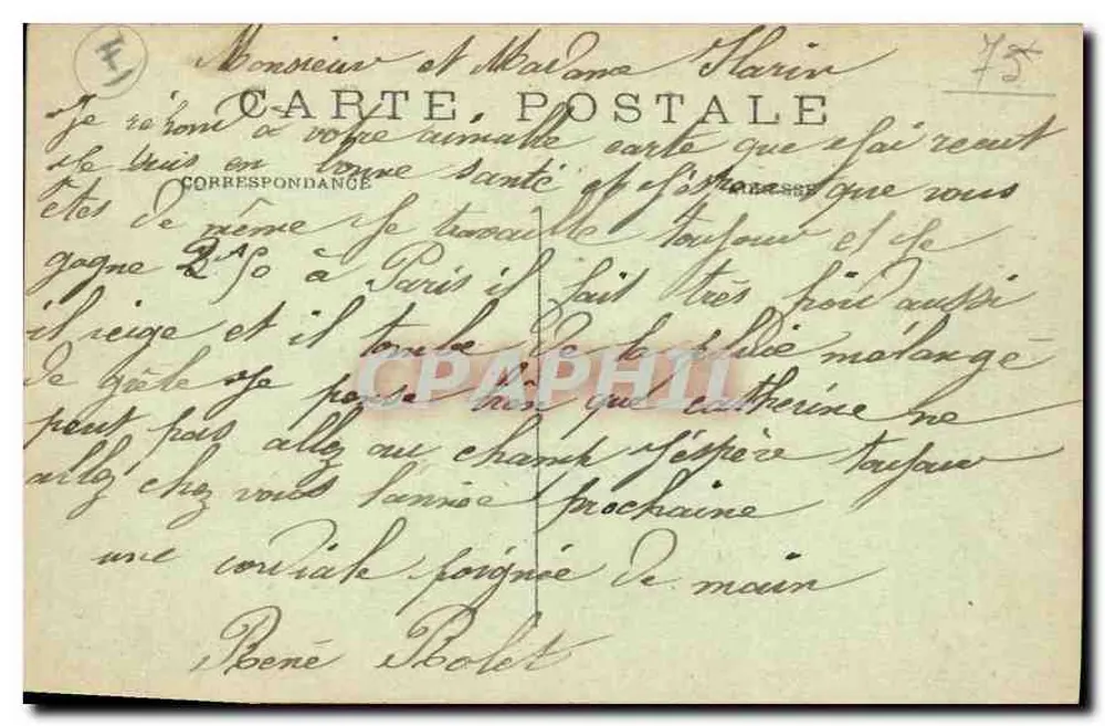 Paris — Arco da Triunfo da Estrela — J. H. - Verso