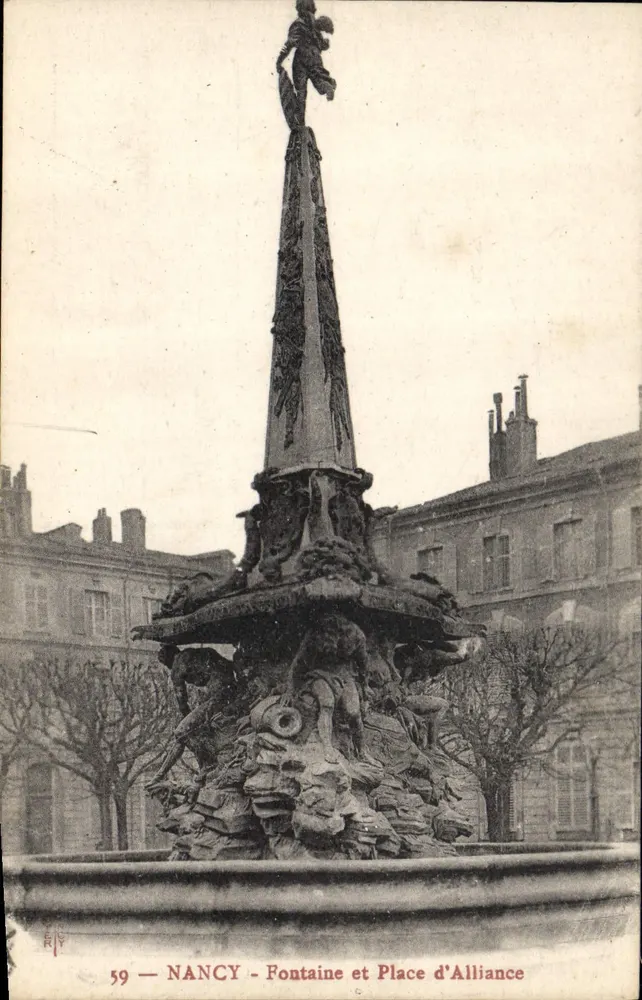 NANCY — Fonte e Place d'Alliance — Editor R.J.V. n°59 - Frente