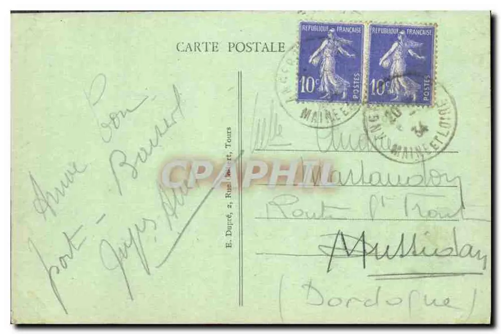Tours (Indre-et-Loire) — Panoramablick auf die Loire — A. P. - Rückseite