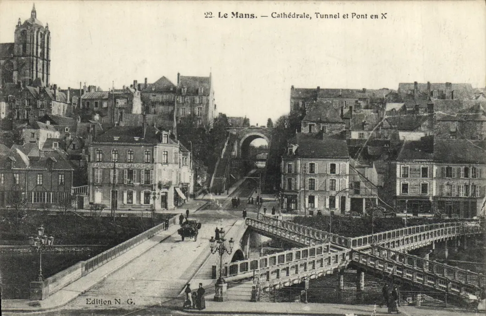 Le Mans — Kathedrale, Tunnel und Brücke X — Edition N. G. - Vorderseite