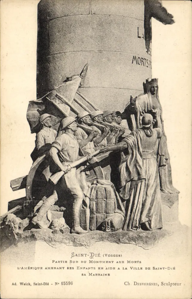 Saint-Dié (Vosges) — Süder Teil des Kriegerdenkmals — Ad. Weick, N° 15596 - Vorderseite