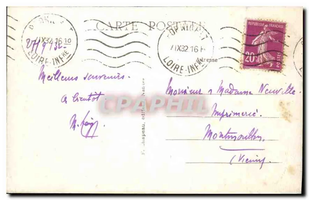 Pornichet (Loire-Inf.) — Ansicht vom Ende der Mole — Verlag F. Japeau, Nr. 8 - Rückseite
