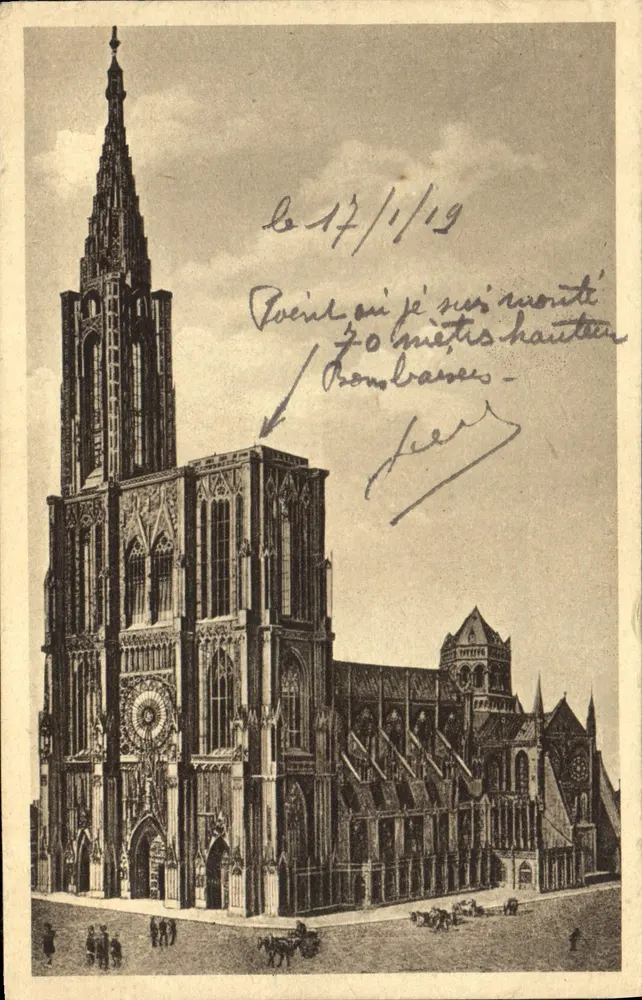 Strasbourg — A Catedral — Edição Emil Harmann, n° 1. Els. - Frente
