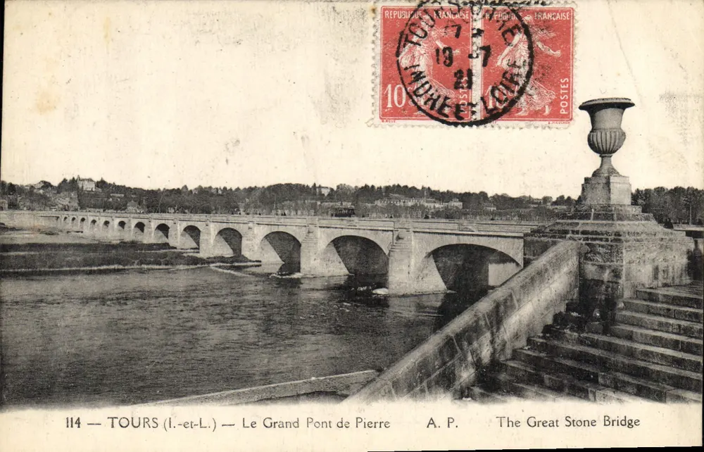 Tours (Loire-et-Loire) — Der Große Steinerne Brücke — A.P. - Vorderseite