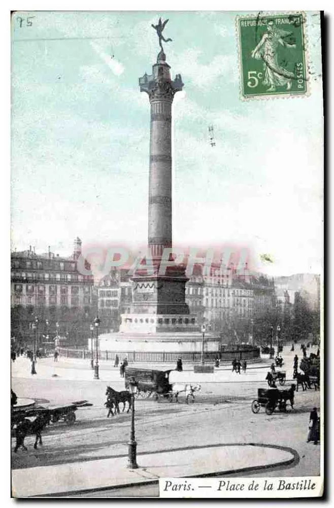 Paris — Praça da Bastilha — editor A. B. - Frente
