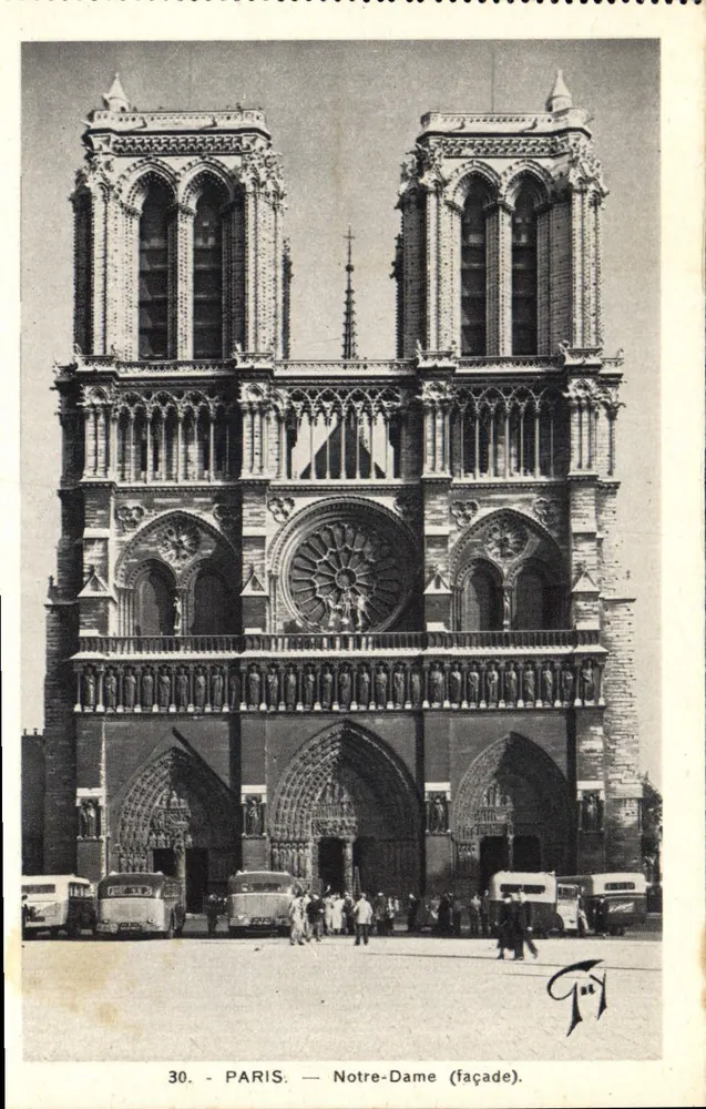PARIS — Notre-Dame (fachada) — n° 30 - Frente
