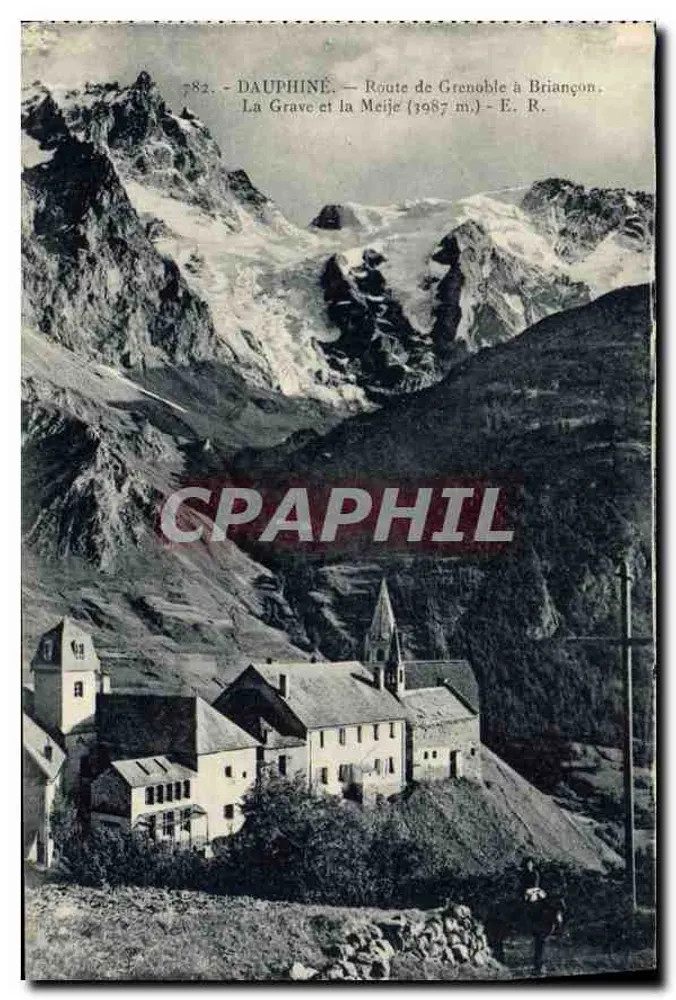 La Grave und der Meije (3987 m) — Route von Grenoble nach Briançon — E. R. - Vorderseite