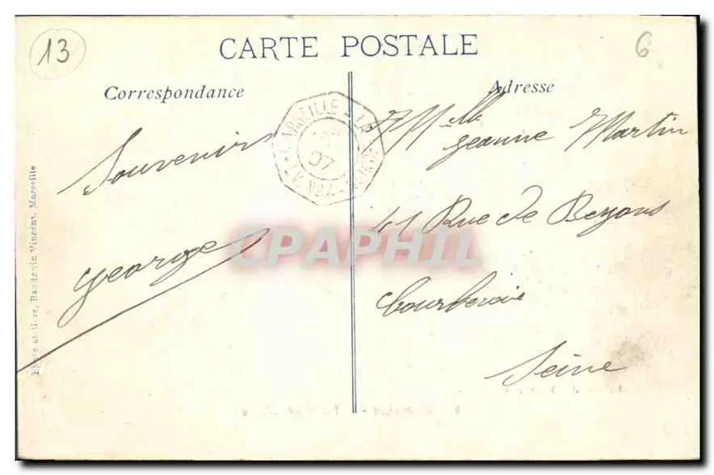 Marseille - A Porta de Aix — Edição das Novas Galerias, n°5 - Verso