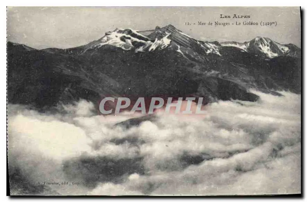 As Alpes — Mar de Nuvens — Le Goléon (3429m) — Fournier, editor, Gap - Frente