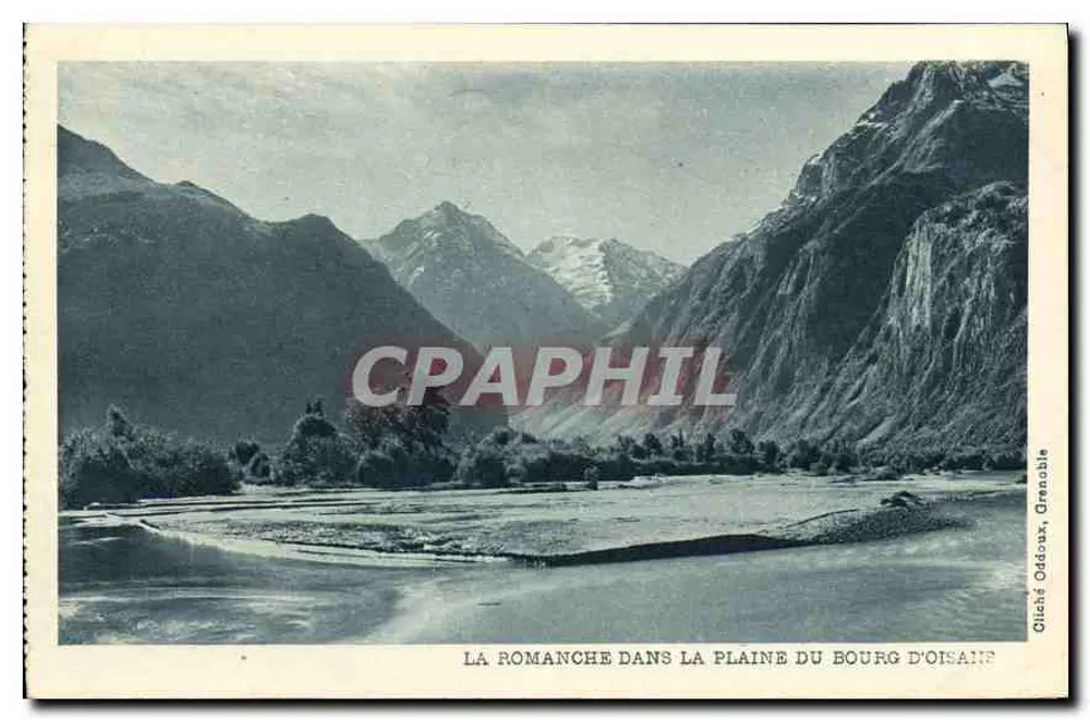 A Romanche na planície do Bourg d'Oisans — cliché Oddoax, Grenoble - Frente