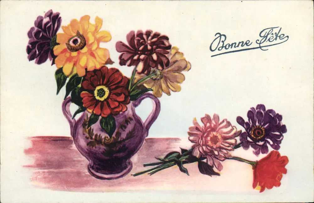 Bouquet de flores — Boa Festa — Carte postale - Frente