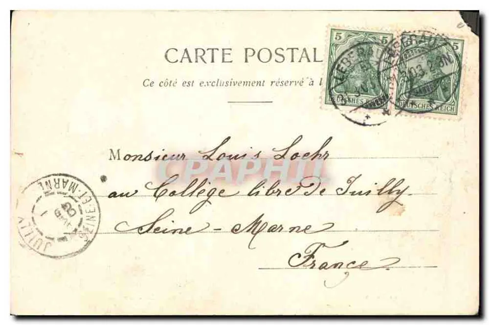 Dois carregadores de correios — O Mandato e a Desilusão — Fototipia A. Bergeret & Cie, Nancy - Verso