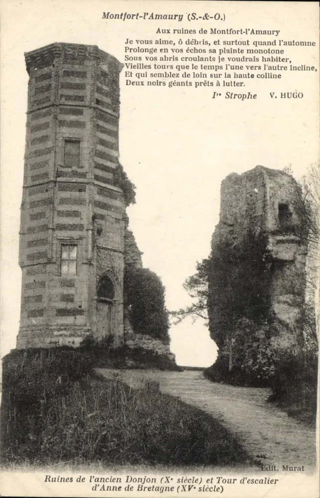 Ruinen von Montfort-l'Amaury — Alte Burg und Treppenturm — Verlag Murat - Vorderseite