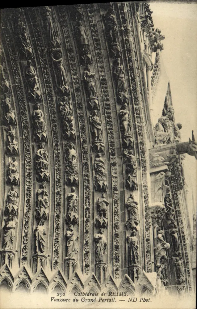 Bogen des Großen Portals — Kathedrale von Reims — ND Pbot. - Vorderseite
