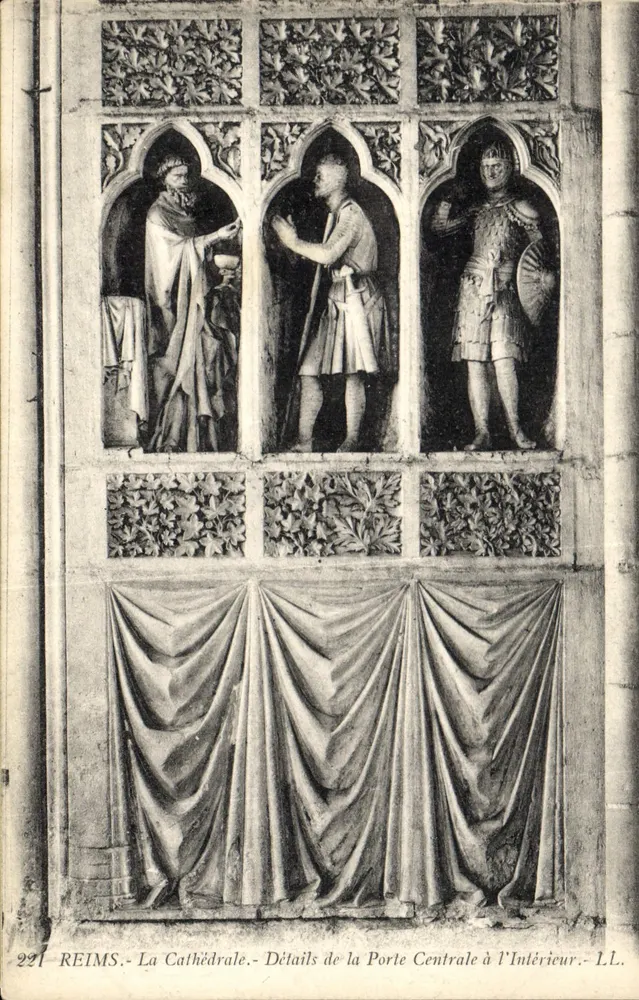 Reims - Die Kathedrale - Details der zentralen Tür im Inneren - L.L. - Vorderseite